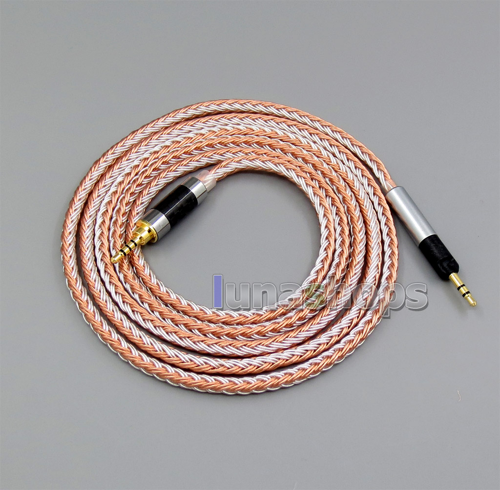 6.5mm 3.5mm 16 Cores OCC Silver Plated Mixed Headphone Cable For Sennheiser HD598 HD558 HD518 Over-Ear