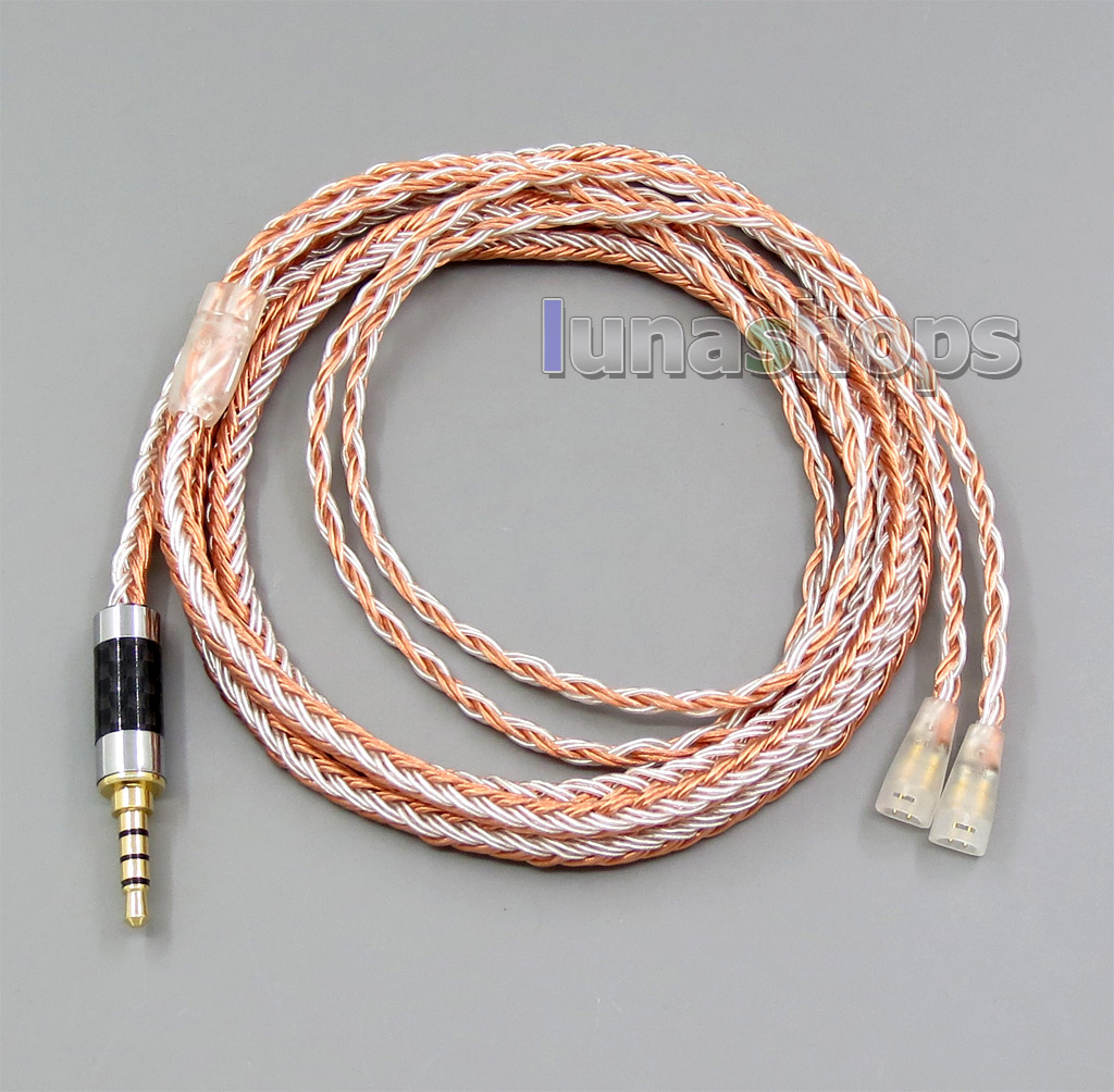 3.5mm 4pole TRRS Re-Zero Balanced 16 Core OCC Silver Mixed Earphone Cable For Sennheiser IE8 IE80 IE8i