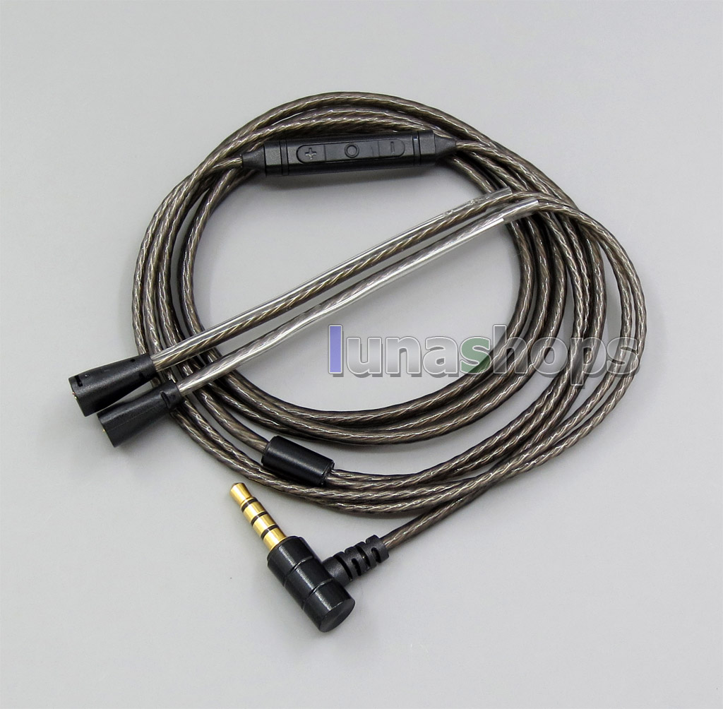 Shielding Mic Remote OCC Pure Silver Plated Earphone Cable For Sennheiser IE8 IE80 IE800