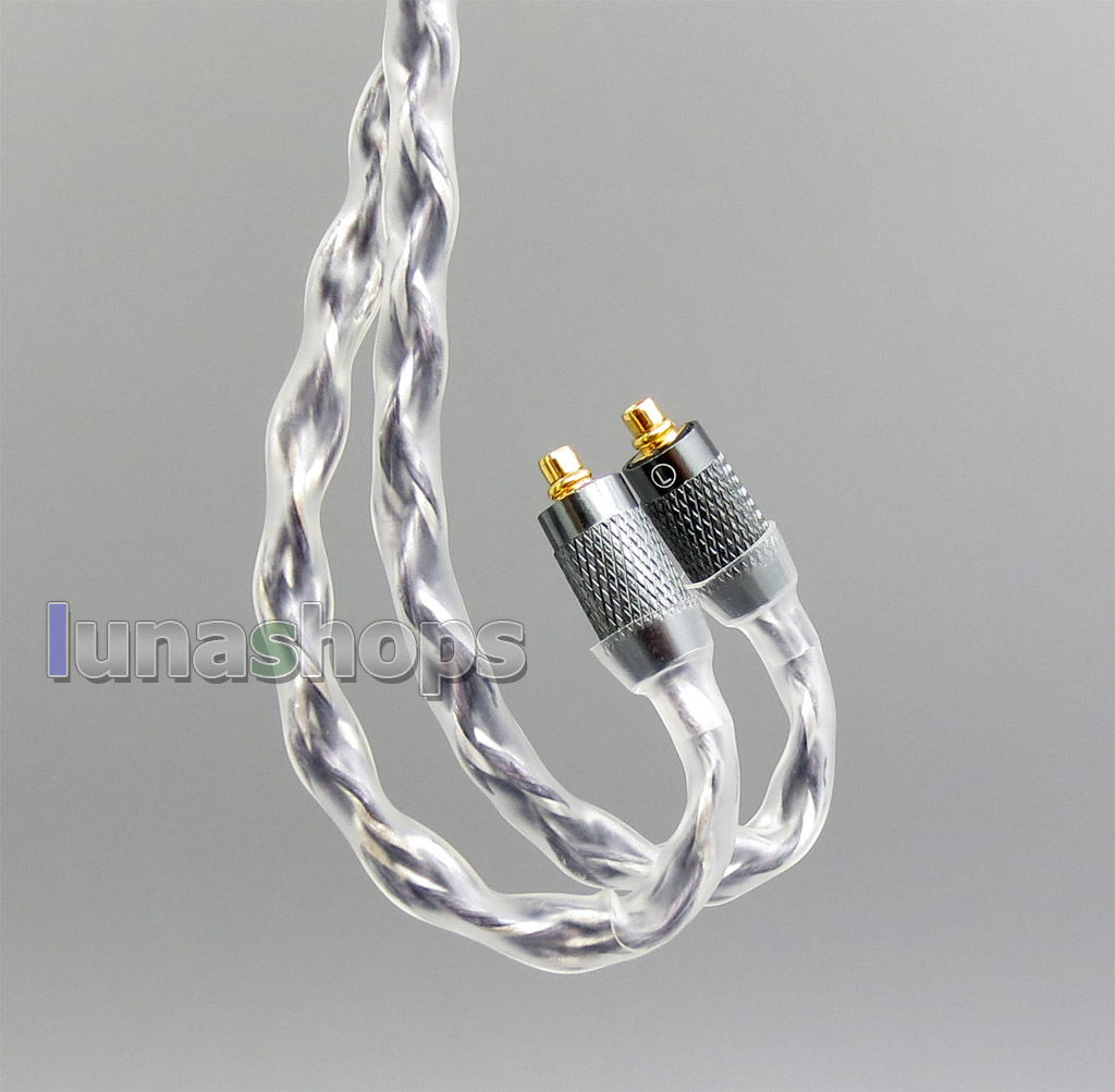 Grey Silver plated 8 core Iphone 6 7 8 Port Balanced Cable For Shure SE215 SE315 SE425 SE535 SE846