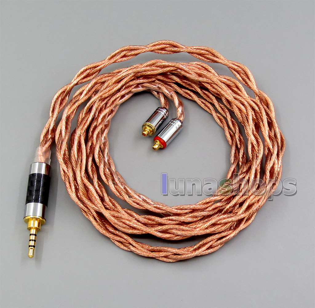 4 core 2.5mm 3.5mm 4.4mm Balanced MMCX  Pure 7N OCC 1.5mm Diameter Earphone Cable For SE535 SE846 Se215 Custom 5 BA