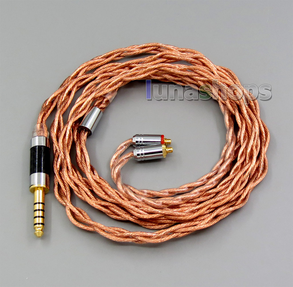 4 core 2.5mm 3.5mm 4.4mm Balanced MMCX  Pure 7N OCC 1.5mm Diameter Earphone Cable For SE535 SE846 Se215 Custom 5 BA