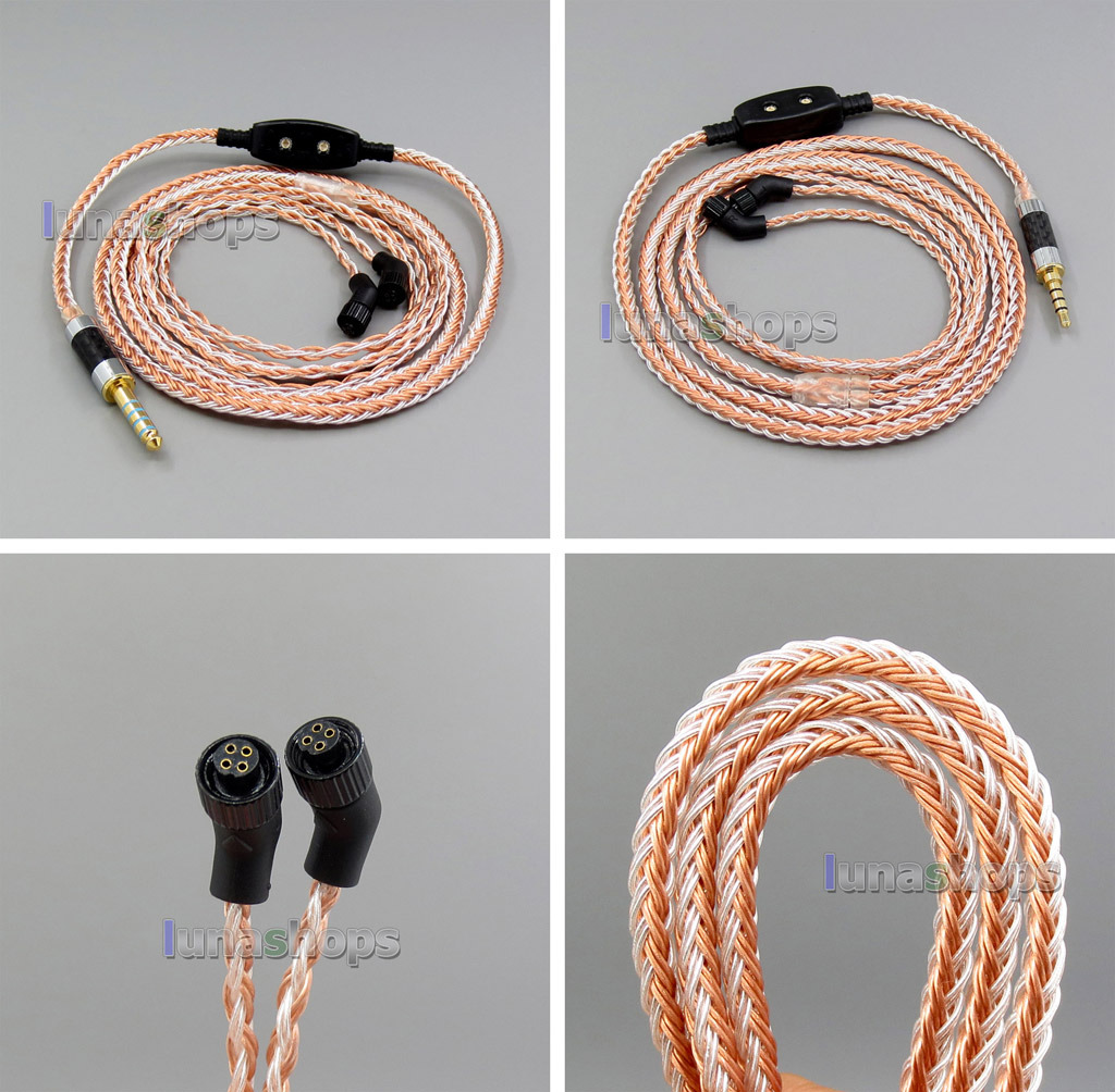 4.4mm Balanced 16 Cores OCC Silver Mixed Headphone Cable For AKR03 Roxxane JH Audio JH24 Layla Angie AK380 AK240
