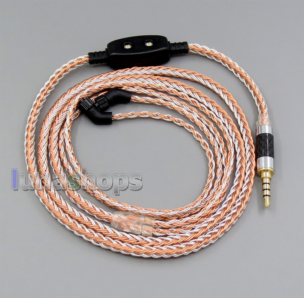 3.5mm 4pole TRRS Re-Zero Balanced 16 Core OCC Silver Mixed Earphone Cable For AKR03 Roxxane JH Audio JH24 Layla Angie AK380 AK240