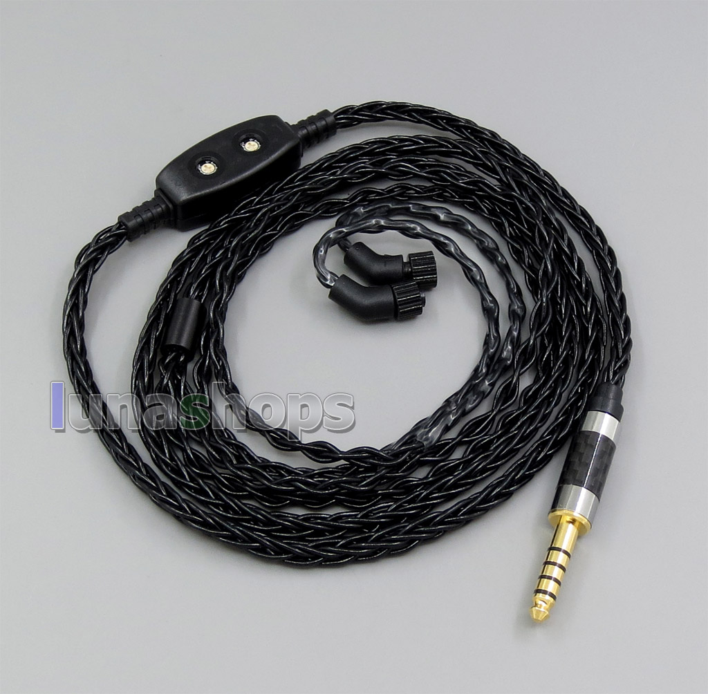 Black 8 core 2.5mm 4.4mm 3.5 Balance Pure Silver Plated Earphone Cable For AKR03 Roxxane JH24 Layla Angie AK70 AK380 KANN