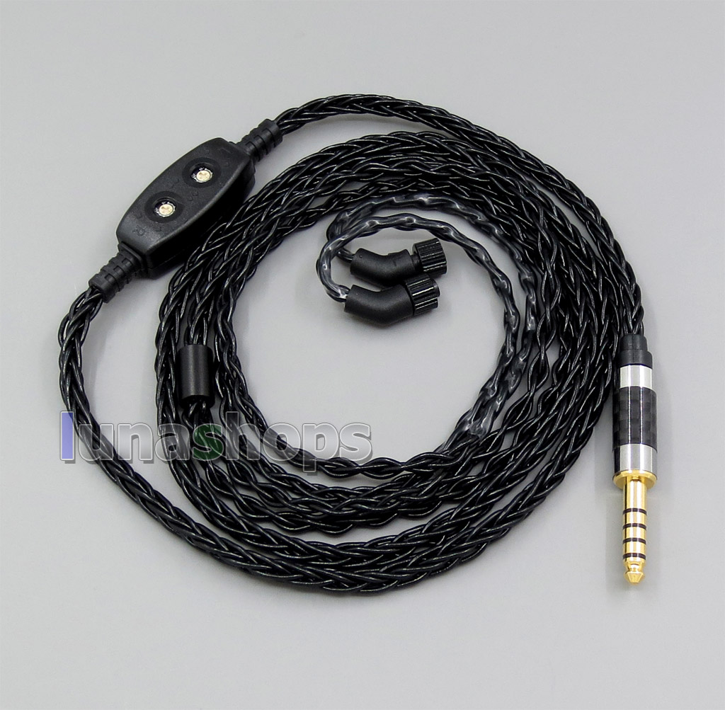 Black 8 core 2.5mm 4.4mm 3.5 Balance Pure Silver Plated Earphone Cable For AKR03 Roxxane JH24 Layla Angie AK70 AK380 KANN