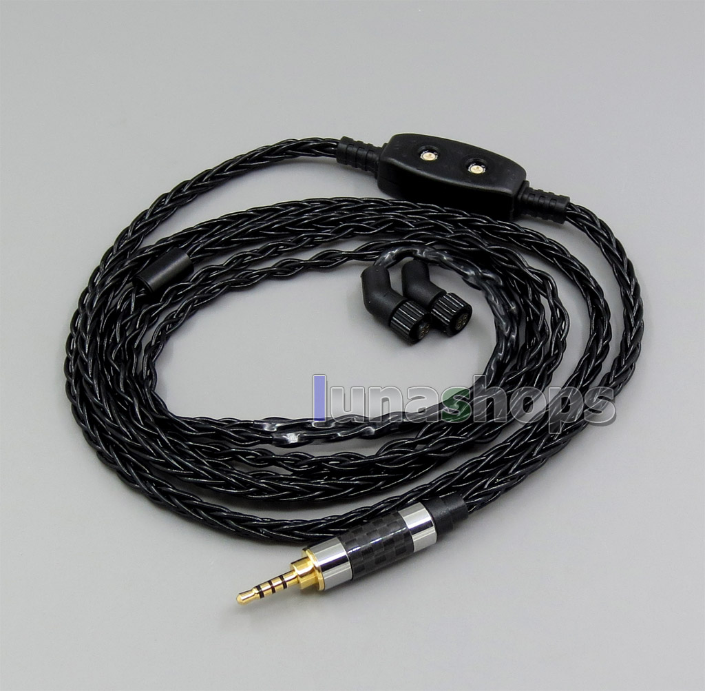 Black 8 core 2.5mm 4.4mm 3.5 Balance Pure Silver Plated Earphone Cable For AKR03 Roxxane JH24 Layla Angie AK70 AK380 KANN