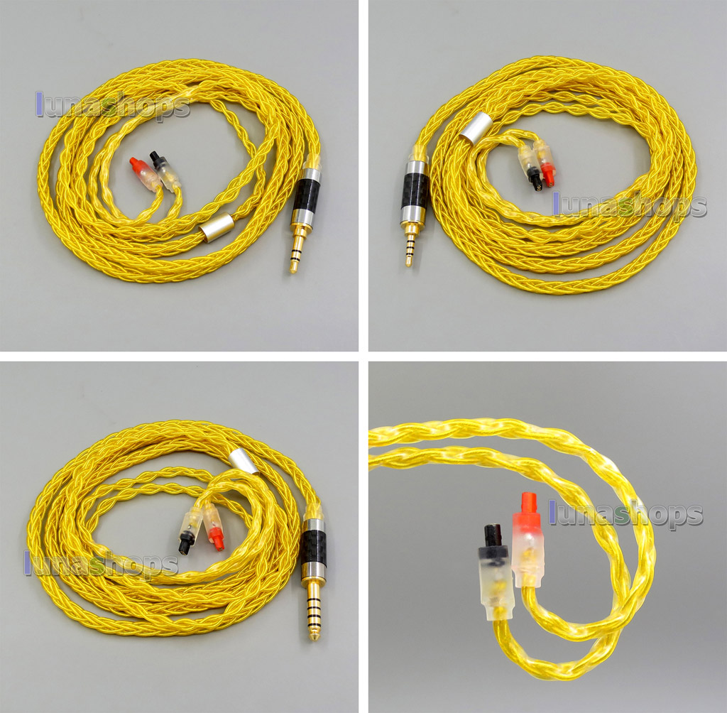 Gold 8 core 2.5 4.4 Balanced Pure Silver Plated Copper Earphone Cable For Audio-Technica ATH-IM50 IM70 IM03 IM02 01