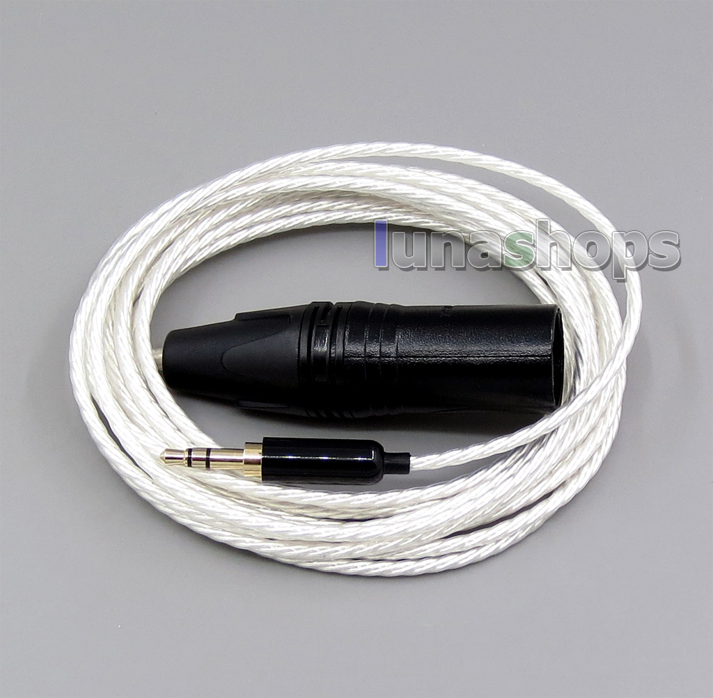 3m Pure Silver Plated 7N OCC XLR Headphone (4*100cores) Cable For Monster Beats Solo HD Studio Pro Mixr