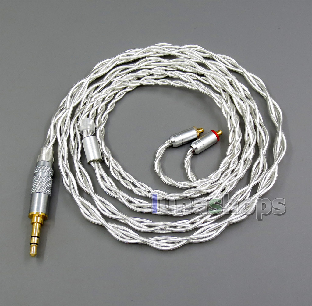 4 Cores Pure Silver Shielding Earphone Cable For MMCX Plug Shure se535 se846 se215 Earphone cable