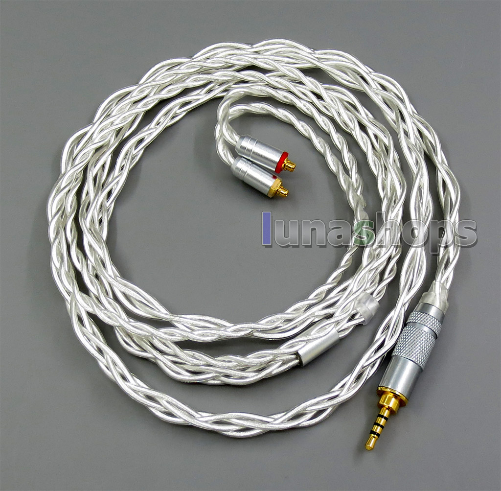 4 Cores Pure Silver Shielding Earphone Cable For MMCX Plug Shure se535 se846 se215 Earphone cable