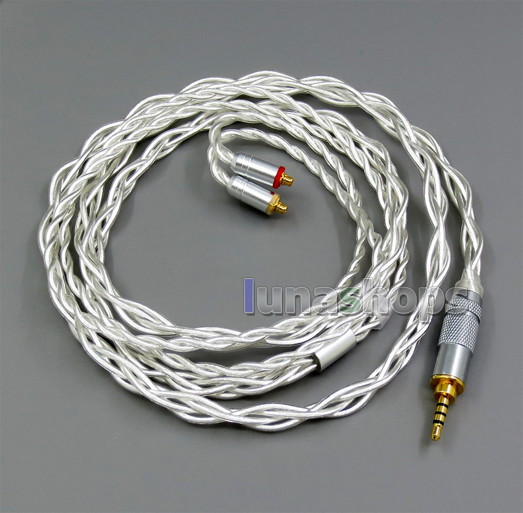 4 Cores Pure Silver Shielding Earphone Cable For MMCX Plug Shure se535 se846 se215 Earphone cable