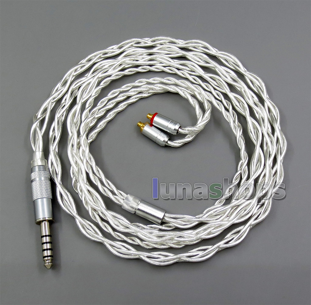 4 Cores Pure Silver Shielding Earphone Cable For MMCX Plug Shure se535 se846 se215 Earphone cable