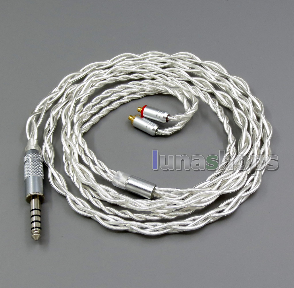 4 Cores Pure Silver Shielding Earphone Cable For MMCX Plug Shure se535 se846 se215 Earphone cable