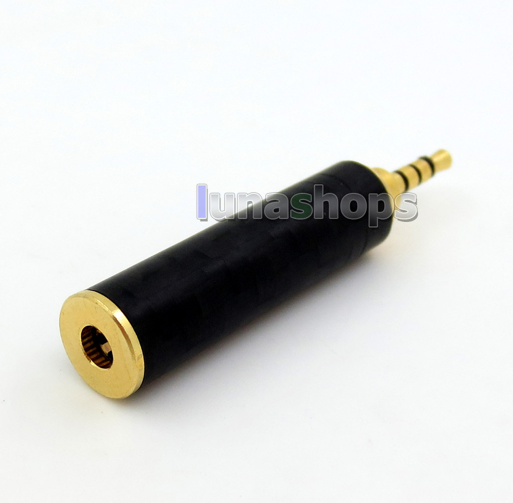 Carbon Barrel 3.5mm 2.5mm 4.4mm Balanced Male To Female Converter Headphone Earphone Audio TRRS Balanced Adapter