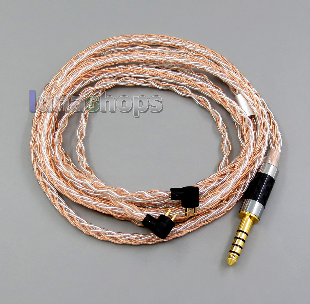 100ohm 3.5mm 2.5mm 4.4mm TRRS Re-Zero Balanced 8 Core OCC Silver Mixed Earphone Cable For Etymotic ER4B ER4PT ER4S ER6I ER4