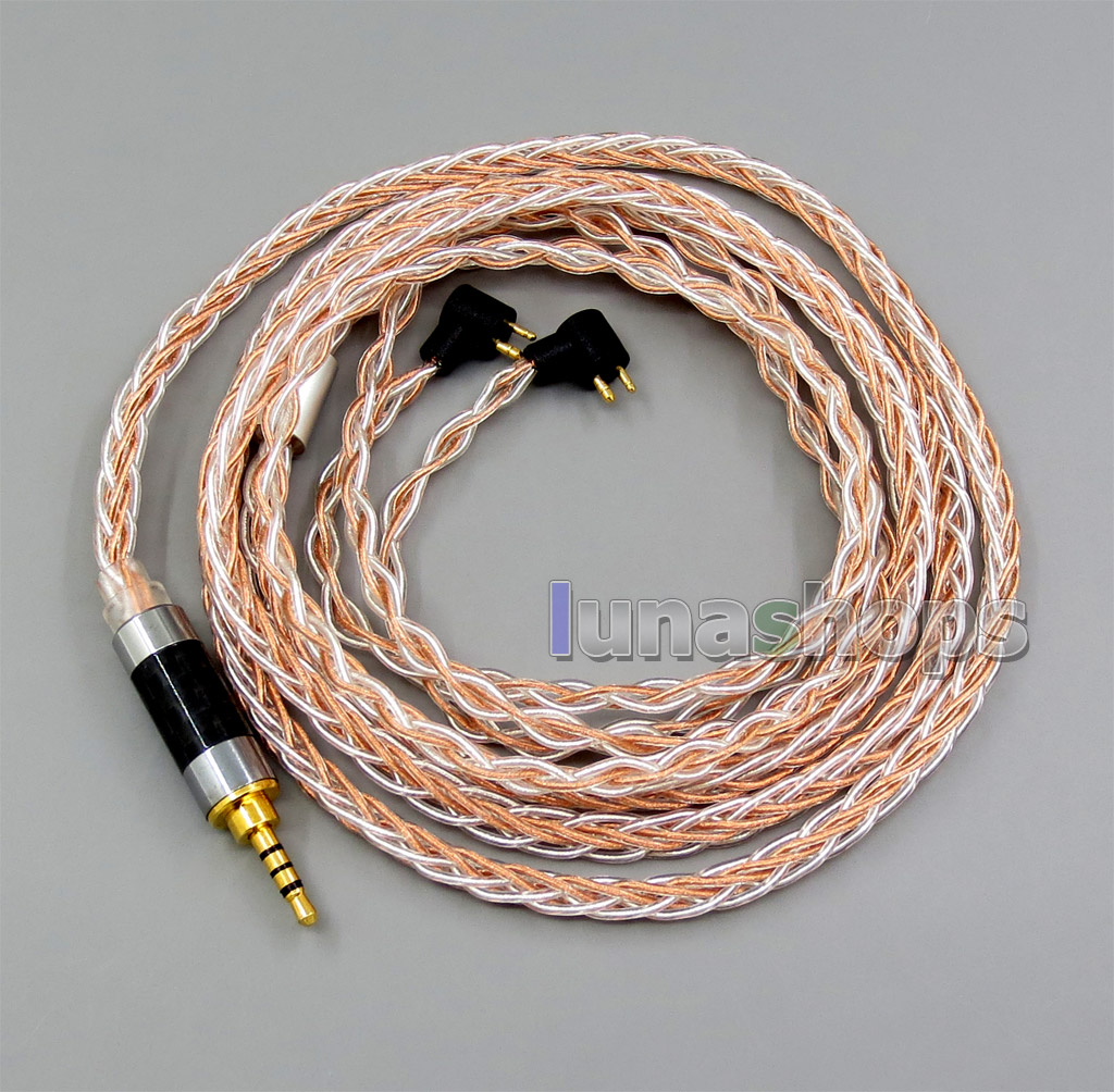 100ohm 3.5mm 2.5mm 4.4mm TRRS Re-Zero Balanced 8 Core OCC Silver Mixed Earphone Cable For Etymotic ER4B ER4PT ER4S ER6I ER4