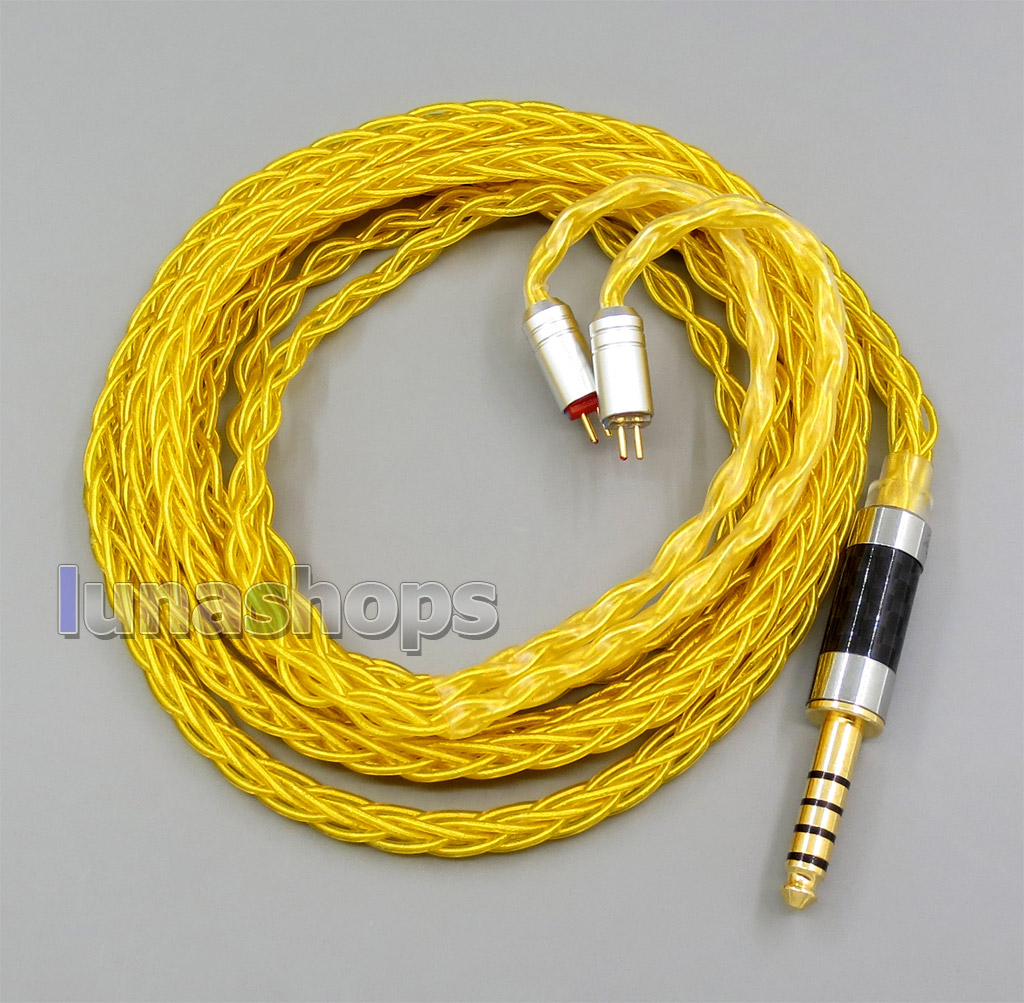 Gold 8 core 2.5mm 3.5mm 4.4mm Balanced MMCX Pure Silver Plated OCC Earphone Cable For 0.78mm W4r UM3X Custom 5 12 BA