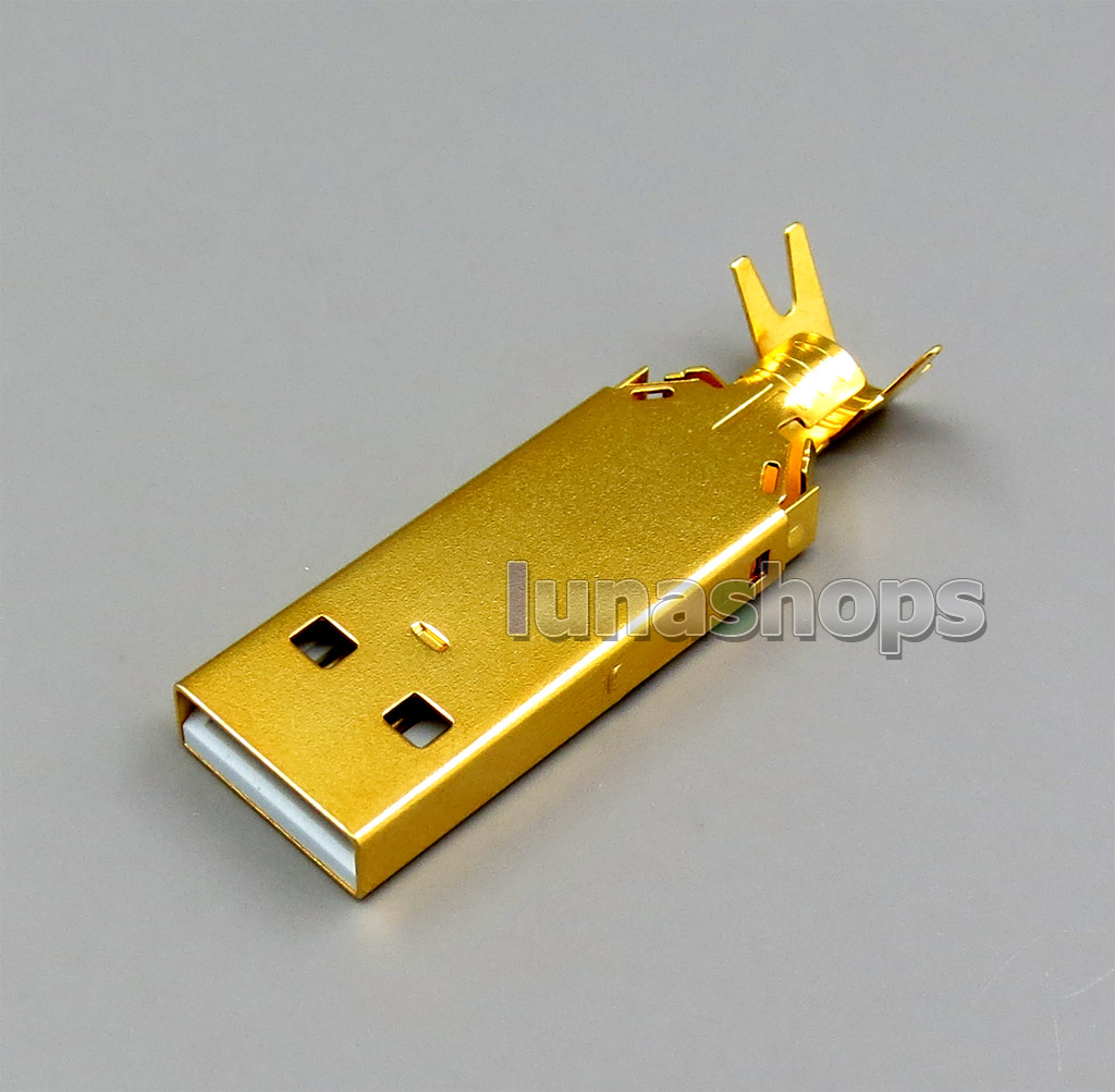 DIY Part Handmade USB 2.0 A Port 3U Gold Plated Solder Adapter Plug