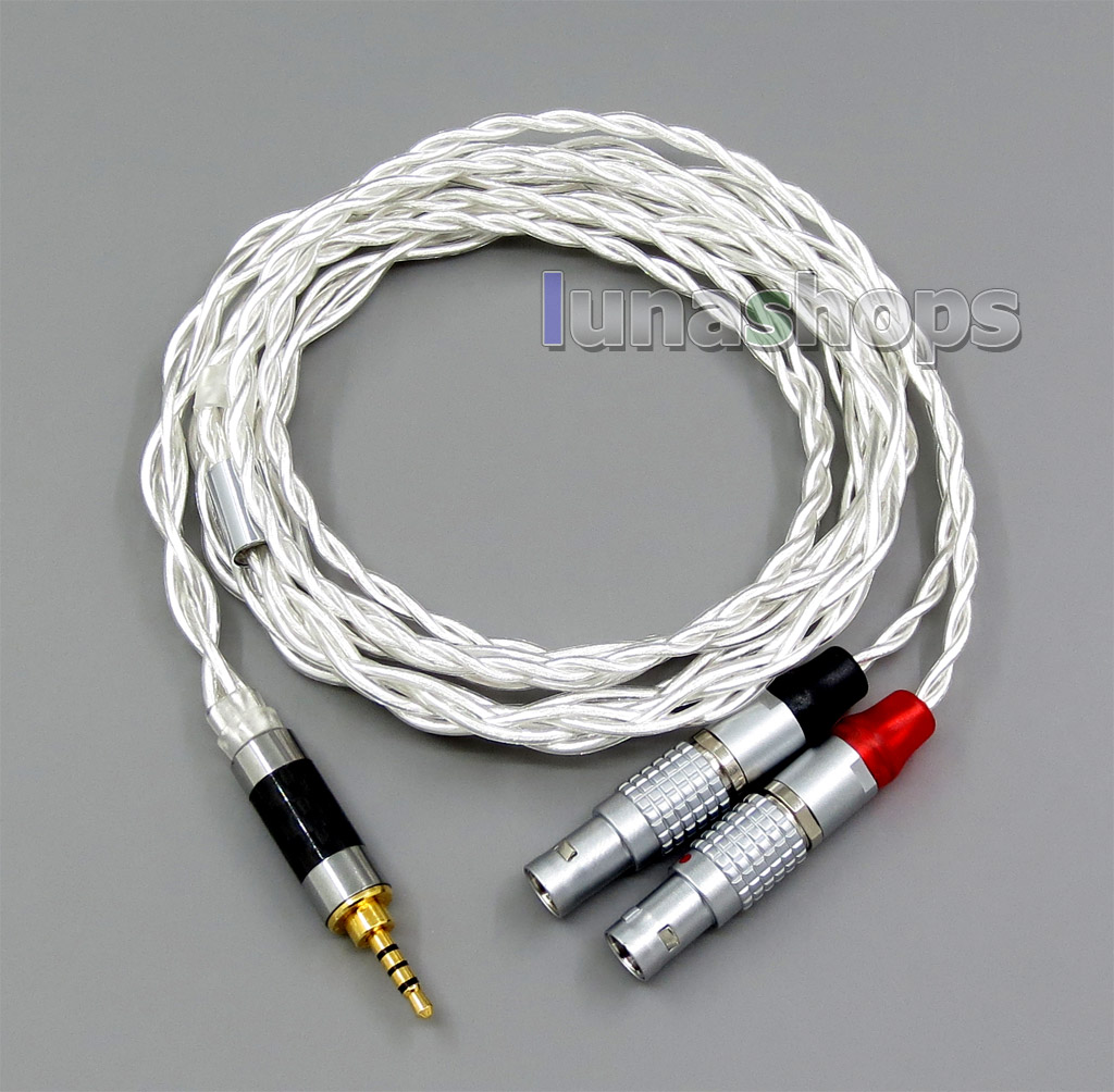 2.5mm 3.5mm 4.4mm 4 Cores Pure Silver Shielding Earphone Headphone Cable For Focal Utopia Fidelity Circumaural