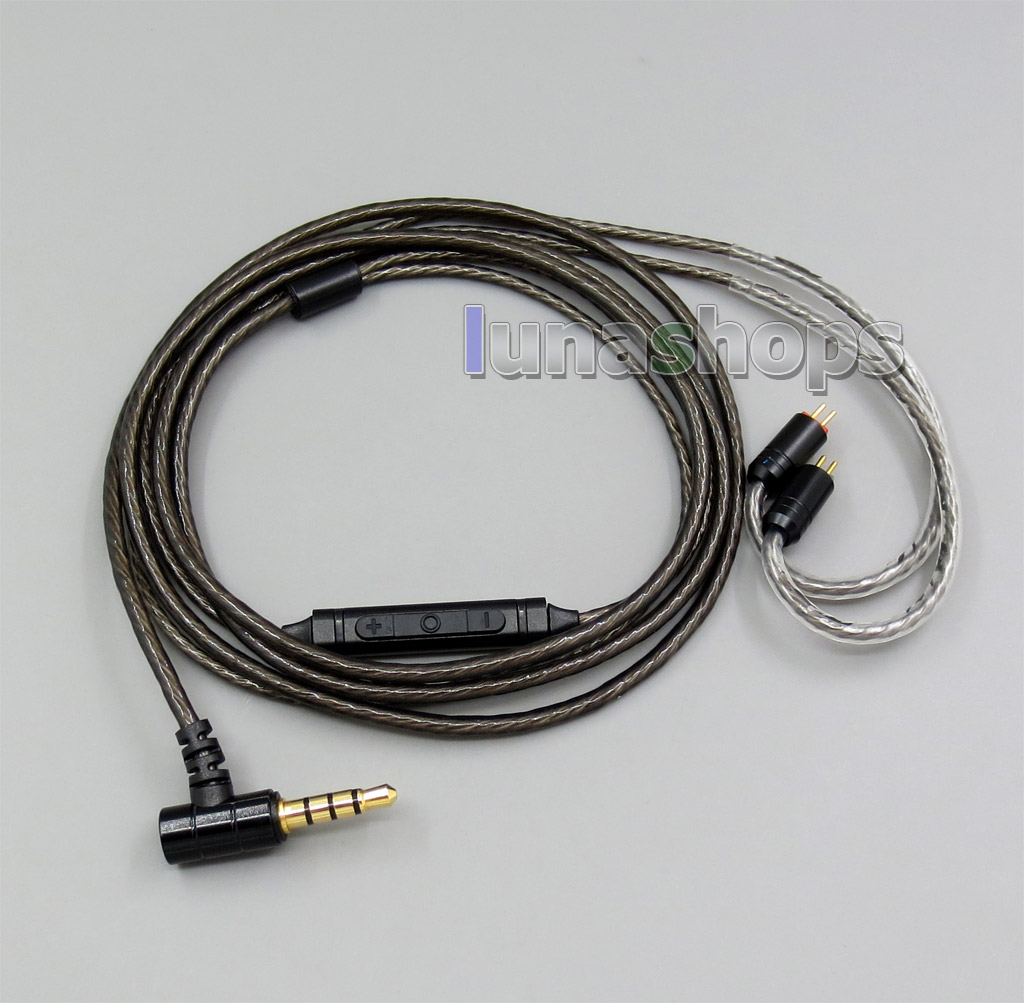 Shielding Mic Remote Pure Silver Plated Earphone Cable For 0.78mm Armature BA Custom Westone UM3x W4R