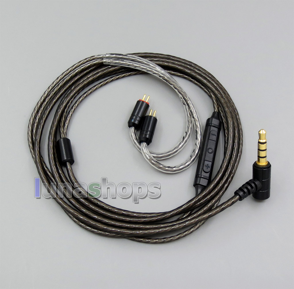 Shielding Mic Remote Pure Silver Plated Earphone Cable For 0.78mm Armature BA Custom Westone UM3x W4R