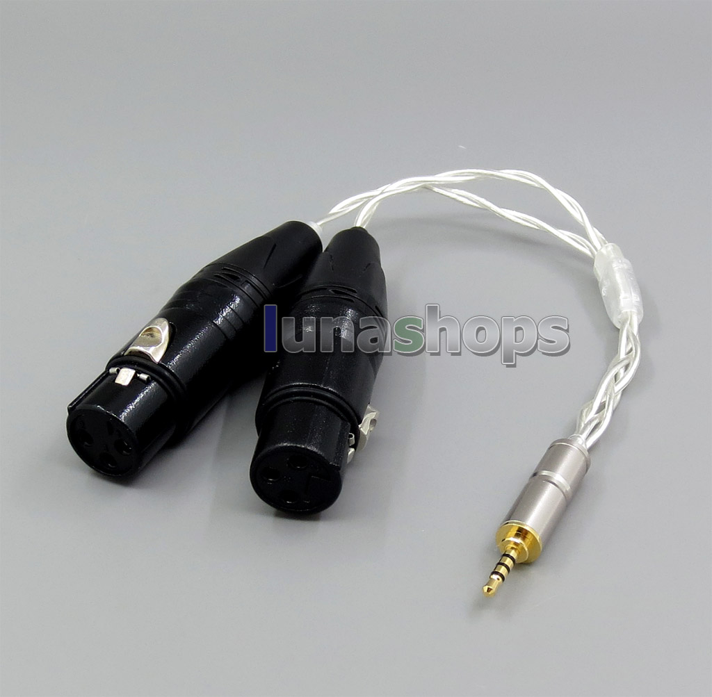 Pure Silver Shielding 2.5mm TRRS TO 2 XLR Female Adapter Cable For Astell&Kern AK240 AK380 AK320 DP-X1