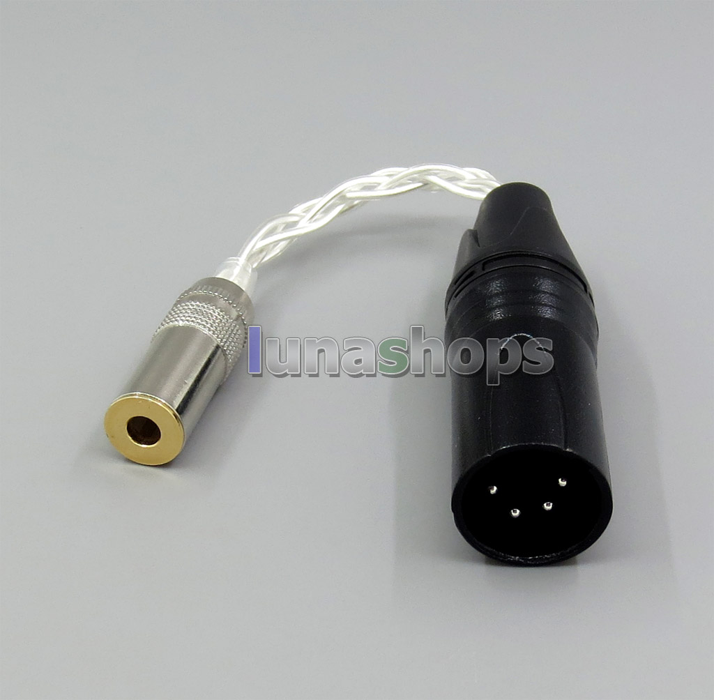 Pure Silver Shielding 4pin xlr Male to 4.4mm female audio adapter Converter cable for Sony PHA-2a TA-ZH1ES NW-WM1Z NW-WM1A