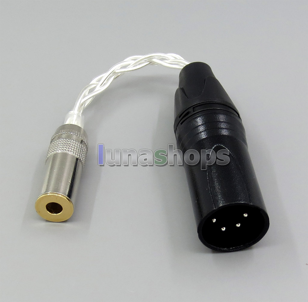 Pure Silver Shielding 4pin xlr Male to 4.4mm female audio adapter Converter cable for Sony PHA-2a TA-ZH1ES NW-WM1Z NW-WM1A