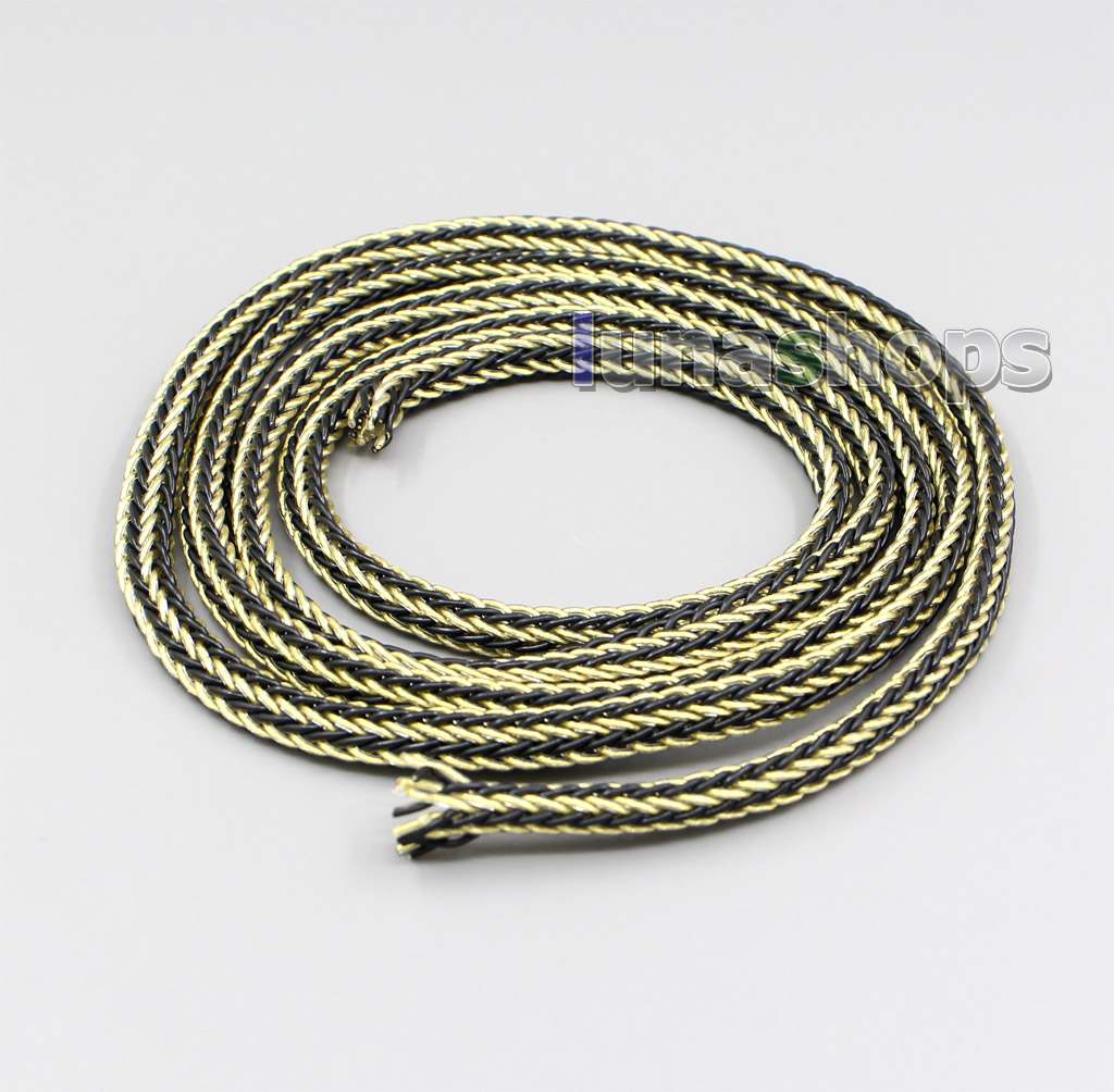 1m Gold And Black 16 Cores PVC Extreme Soft Mixed Signal Earphone Headphone Cable Wire 