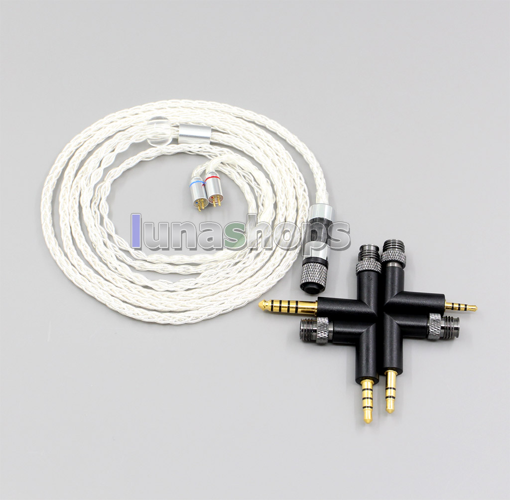 4 in 1 Awesome 99.99% Pure Silver Earphone Cable For Flat Step JH Audio JH16 Pro JH11 Pro 5 6 7 BA Custom