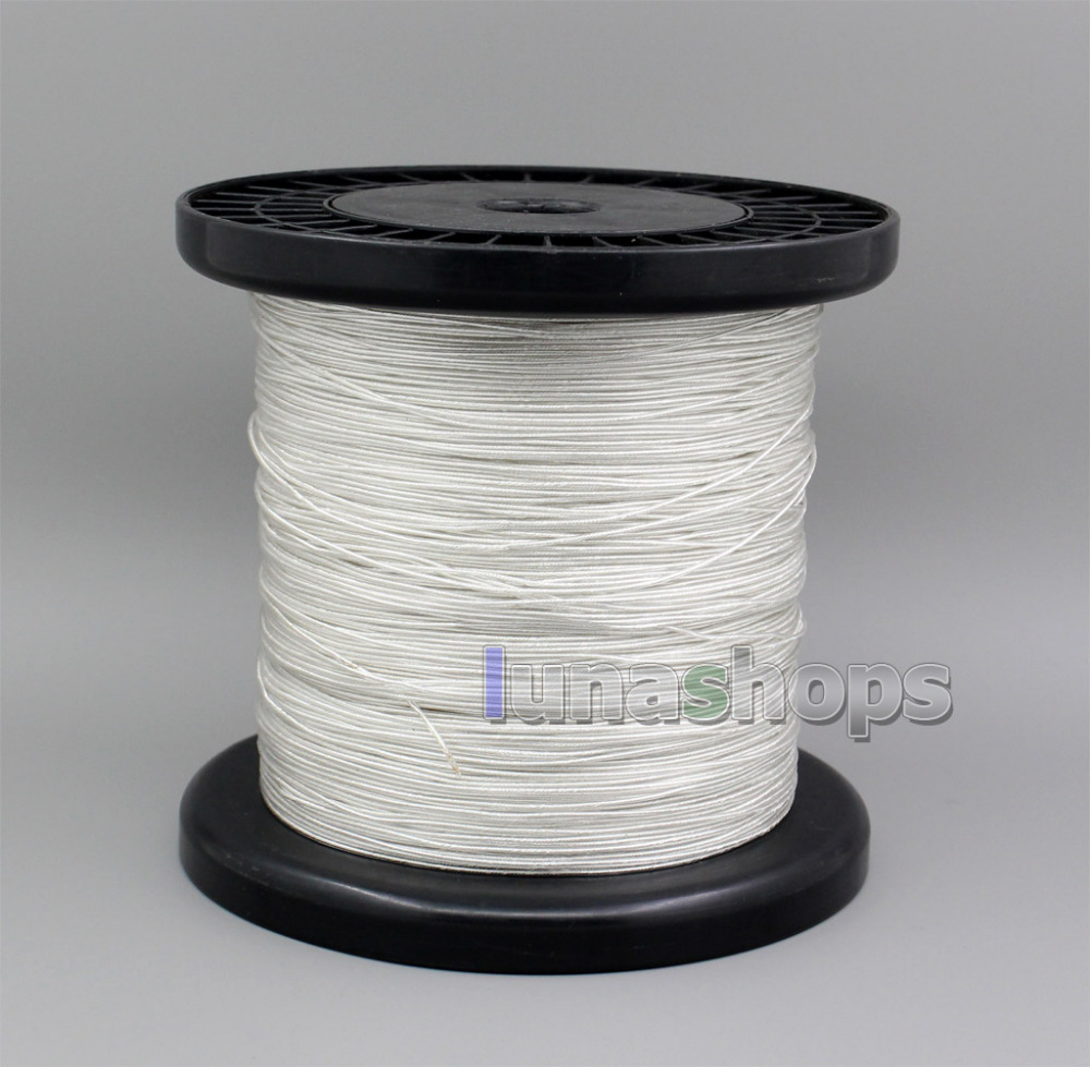 Extreme Soft Silver Plated 6N OCC Signal PU Earphone Headphone Cable 19*0.08 Dia:0.9mm