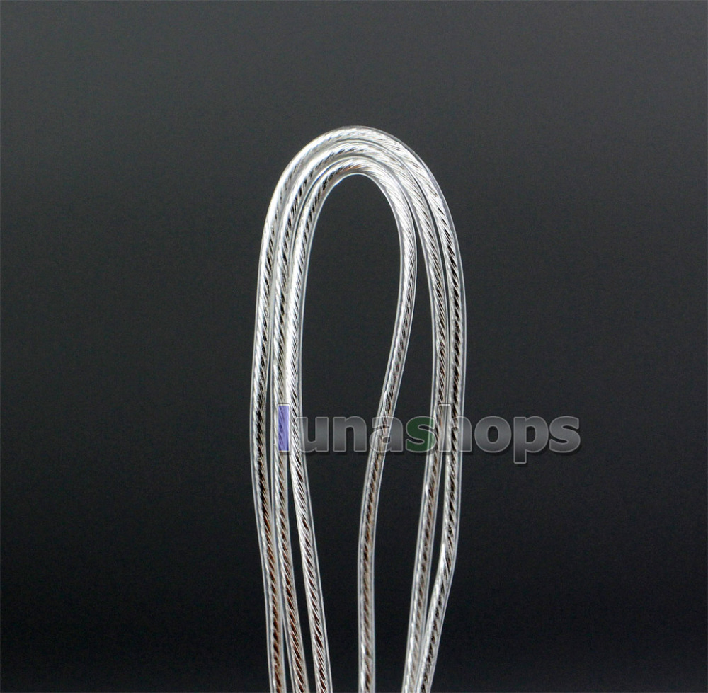 Extreme Soft Silver Plated 6N OCC Signal PU Earphone Headphone Cable 19*0.08 Dia:0.9mm