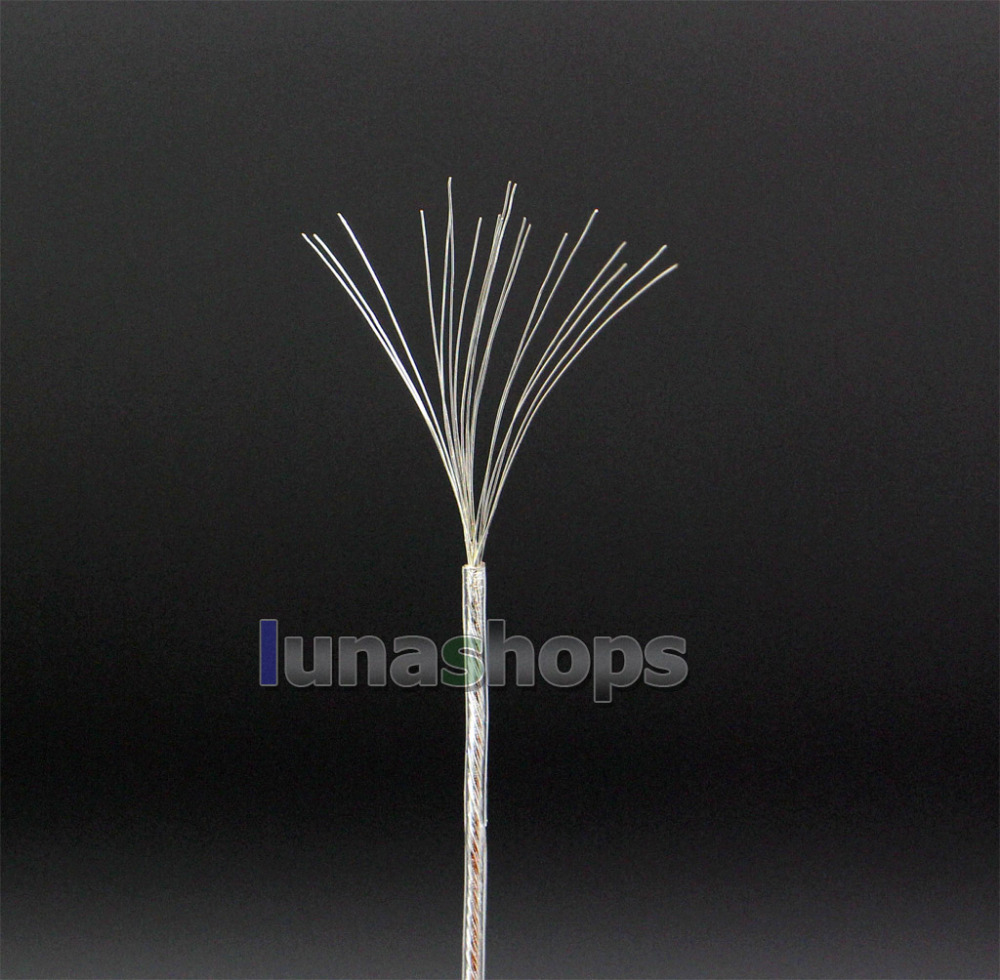 Extreme Soft Silver Plated 6N OCC Signal PU Earphone Headphone Cable 19*0.08 Dia:0.9mm