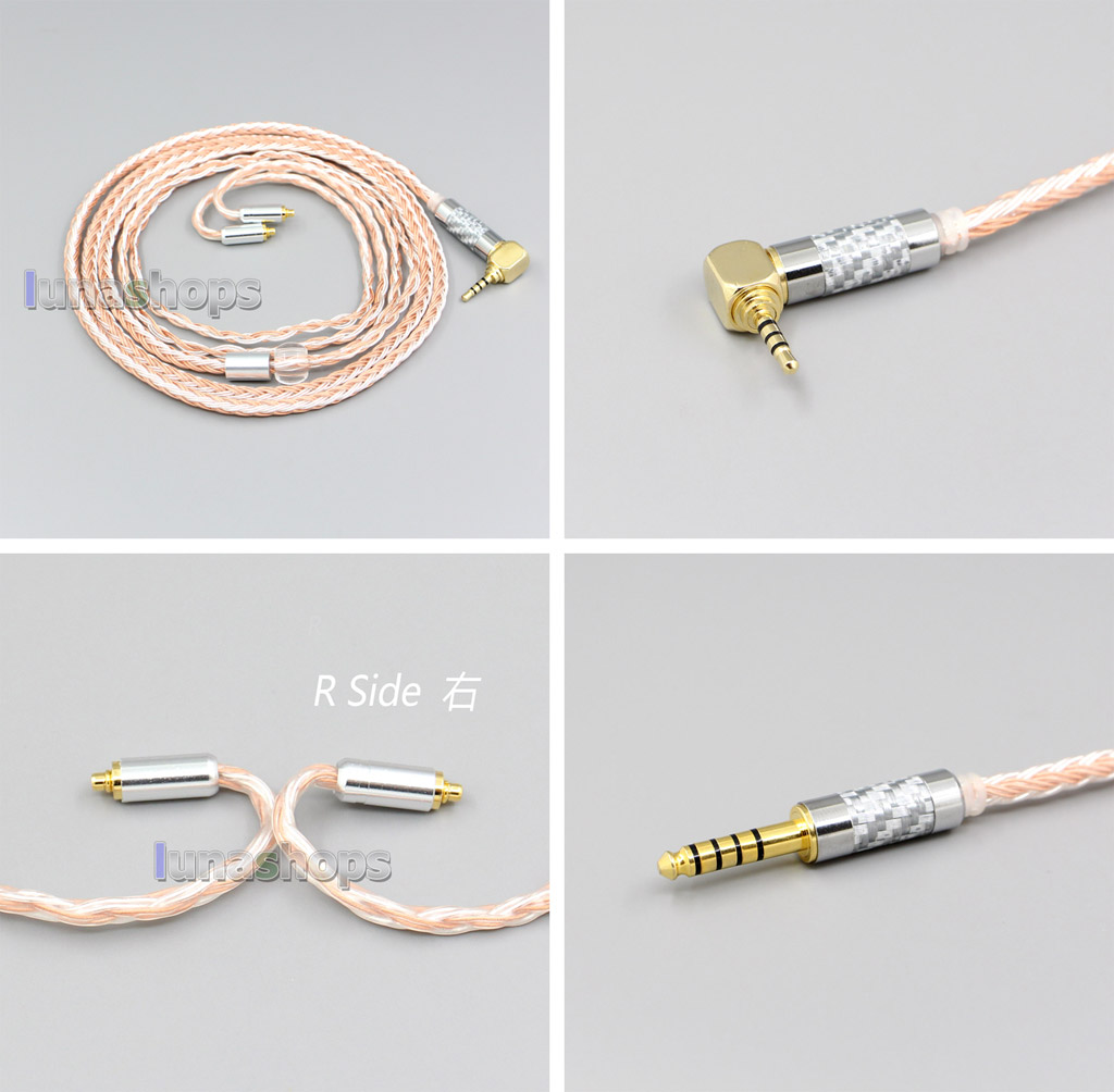 3.5mm XLR 16 Core OCC Silver Mixed Earphone Cable For Shure SE215 SE315 SE425 SE535 SE846