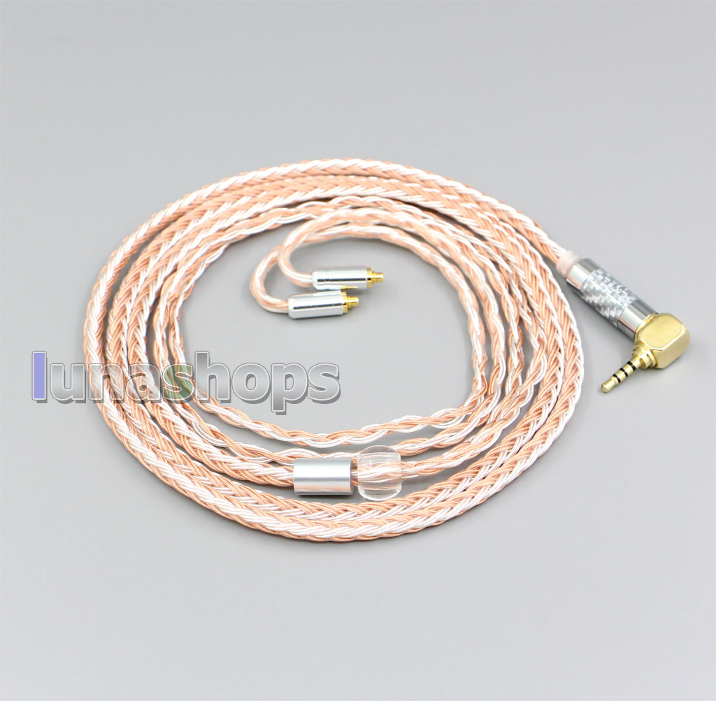 3.5mm XLR 16 Core OCC Silver Mixed Earphone Cable For Shure SE215 SE315 SE425 SE535 SE846