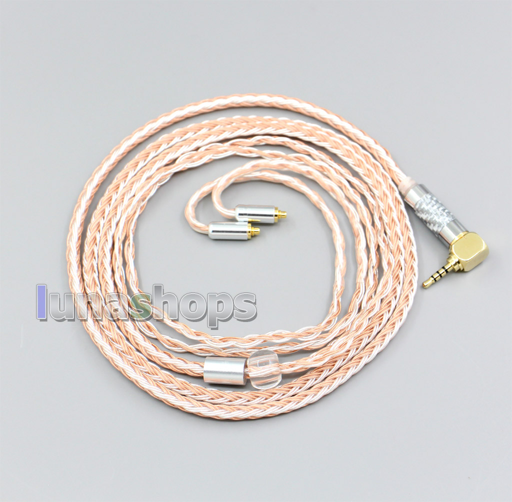 3.5mm XLR 16 Core OCC Silver Mixed Earphone Cable For Shure SE215 SE315 SE425 SE535 SE846