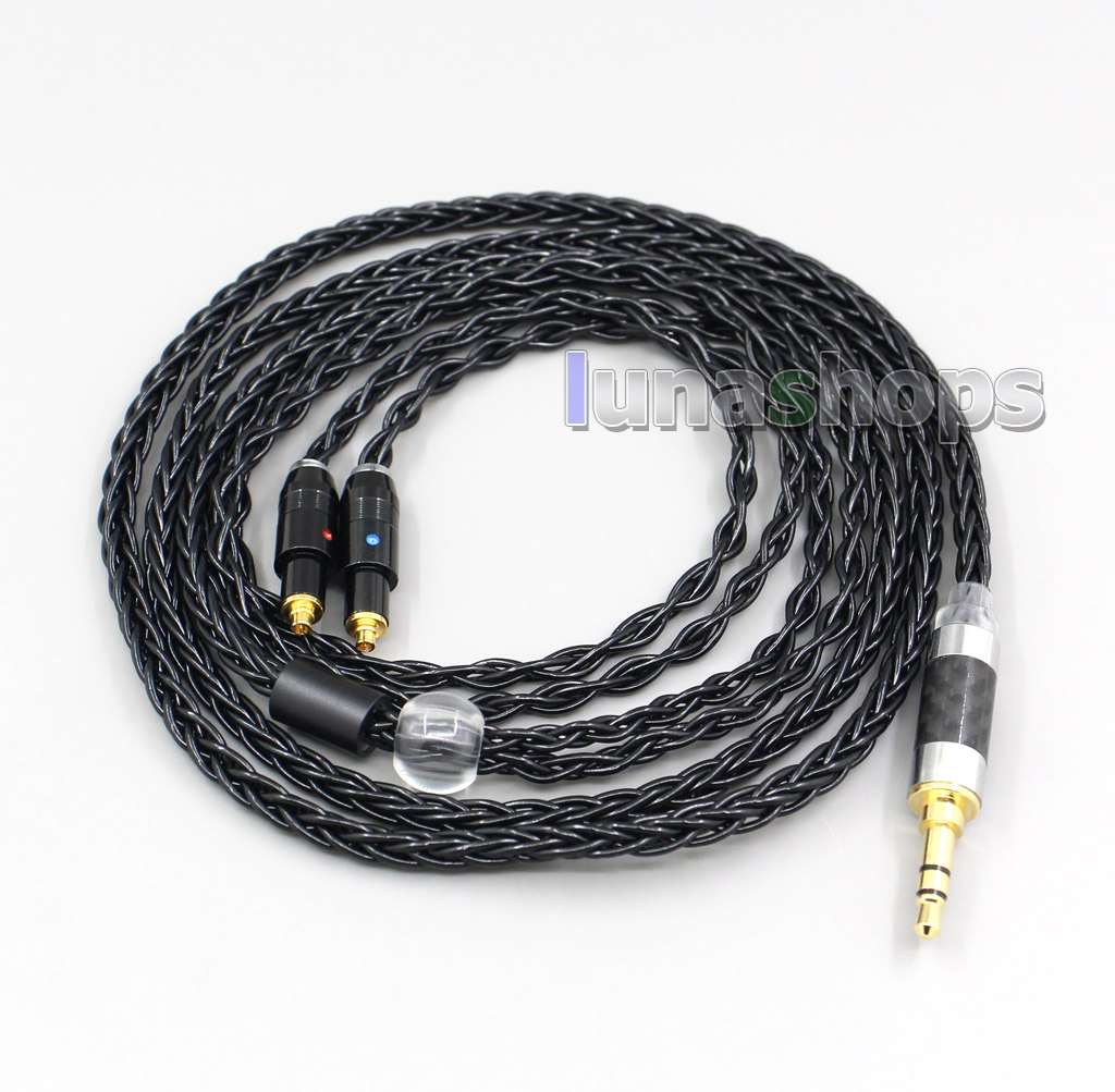 2.5mm 4.4mm XLR 3.5mm 8 Core Silver Plated Black Earphone Cable For Shure SRH1540 SRH1840 SRH1440