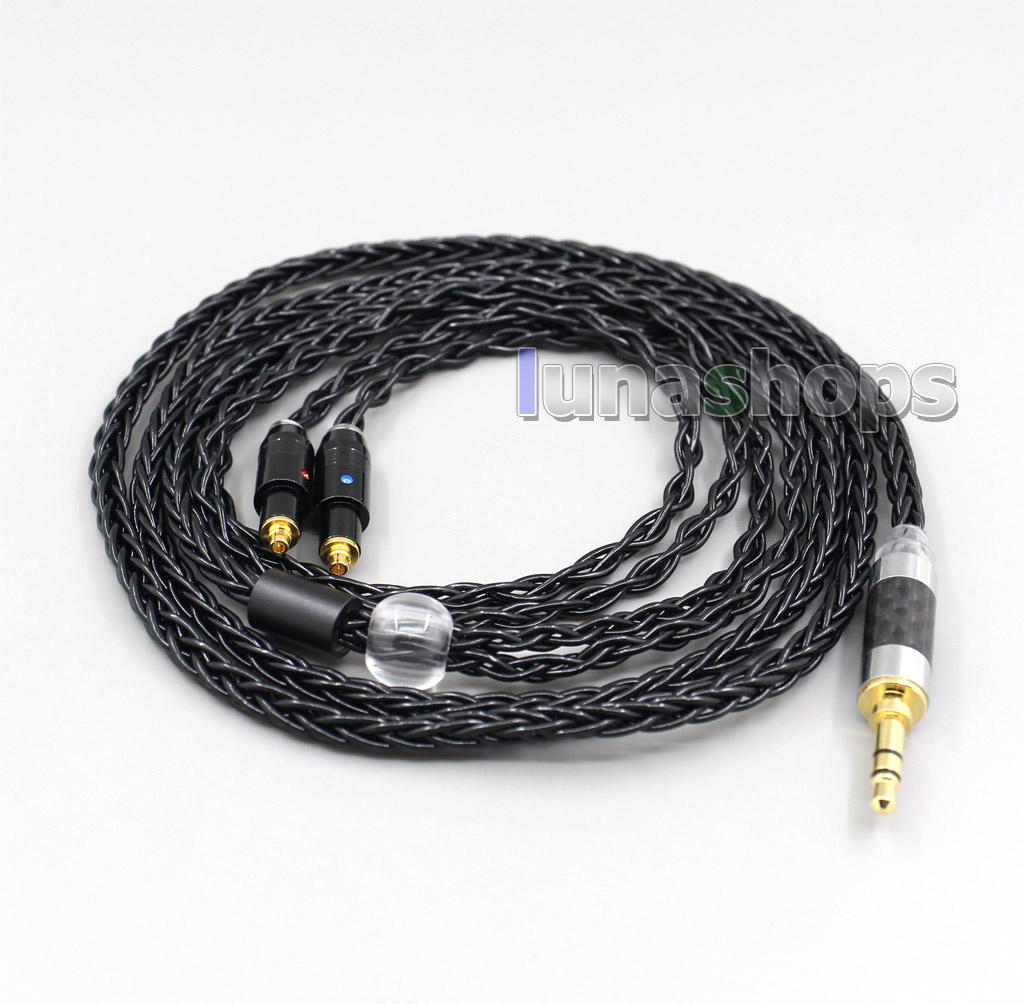 2.5mm 4.4mm XLR 3.5mm 8 Core Silver Plated Black Earphone Cable For Shure SRH1540 SRH1840 SRH1440