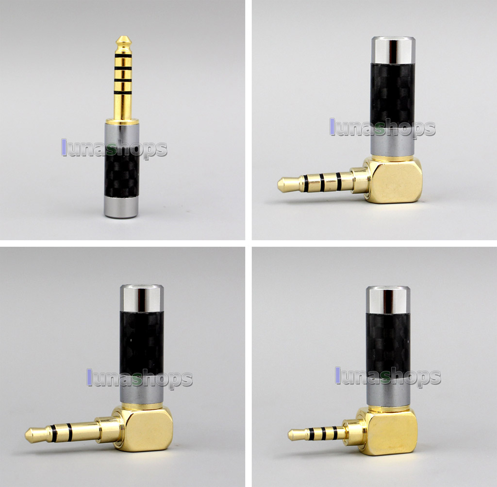 Black L Angle 3.5mm 2.5mm 4.4mm Balanced TRRS Carbon Plug adapter For Astell & Kern AK380 AK240 AK100i II AK70