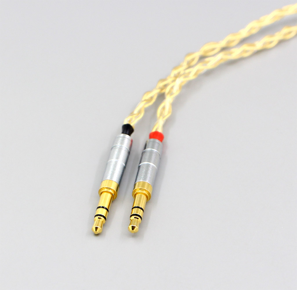 8 Cores 99.99% Pure Silver + Gold Plated Earphone Cable For Denon AH-D600 D7100 Hifiman Sundara Ananda HE1000se HE6se he400