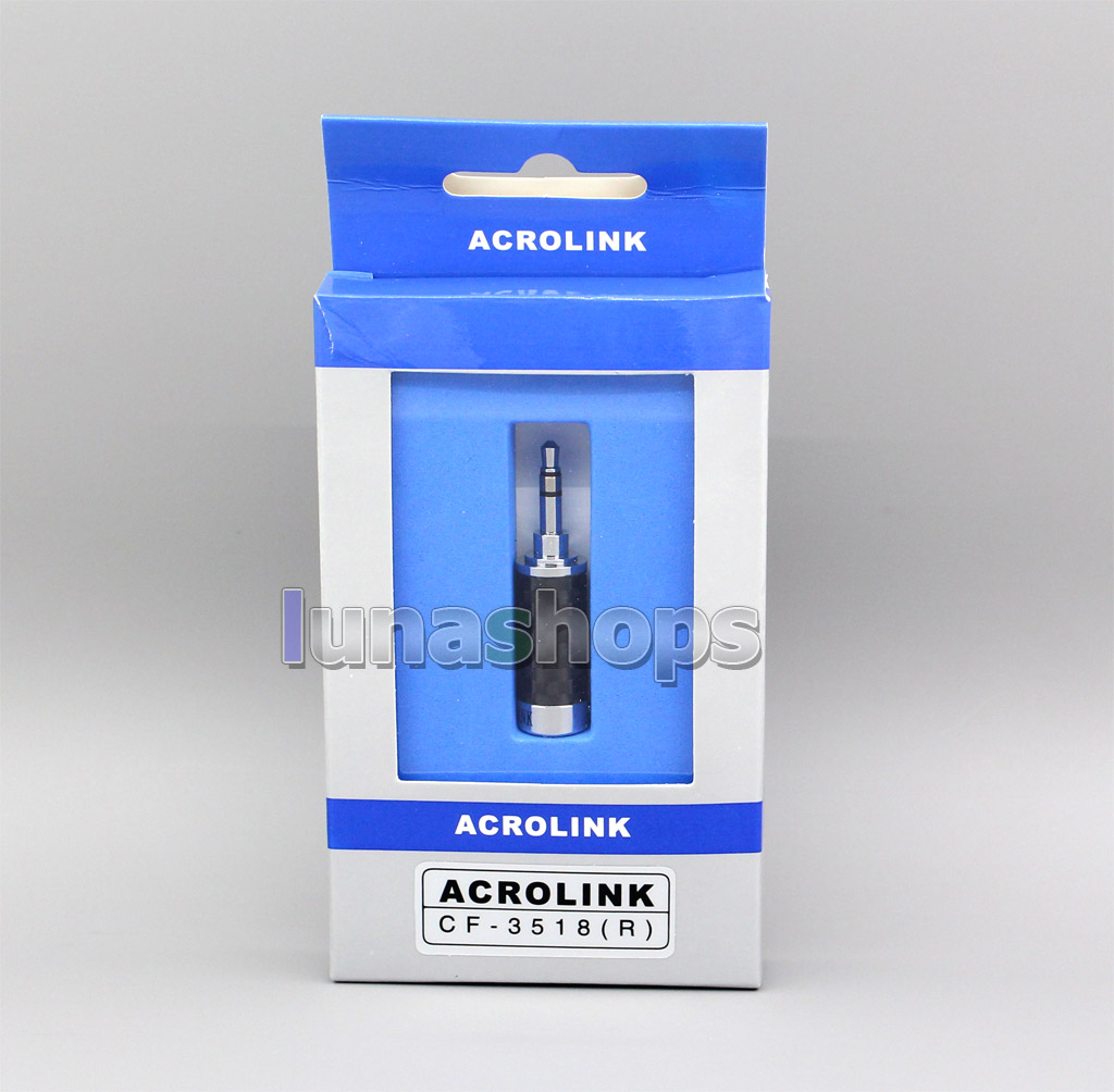 ACROLINK Rhodium/Gold BF-3.5L 3.5mm Male Carbon Straight Adapter for diy