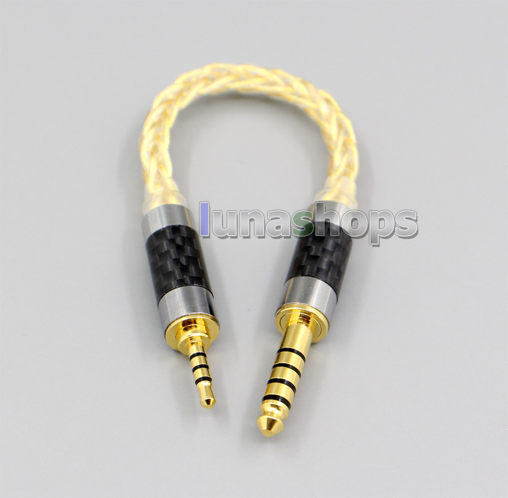 2.5mm Male To 4.4mm Angle 8 Core 99.99% Pure Silver + Gold Plated Cable For Aroma A100 AMP
