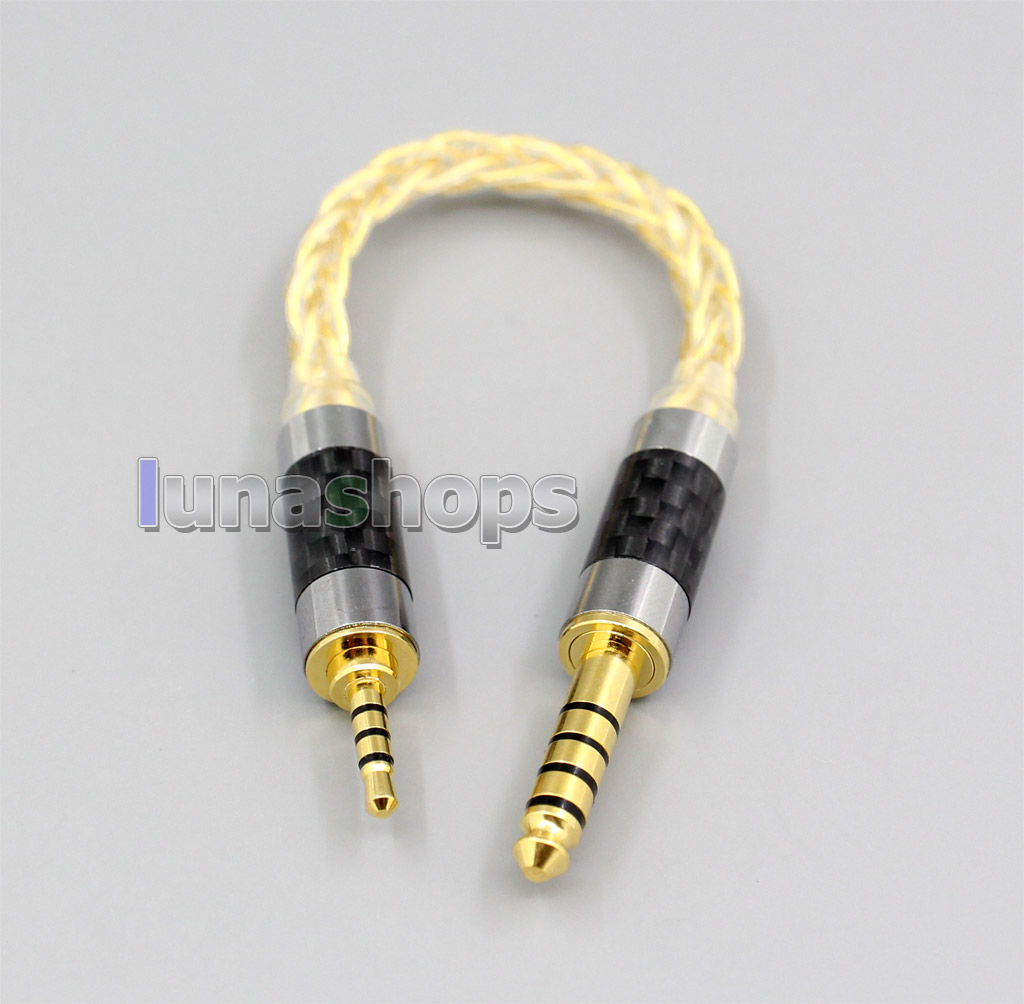 2.5mm Male To 4.4mm Angle 8 Core 99.99% Pure Silver + Gold Plated Cable For Aroma A100 AMP