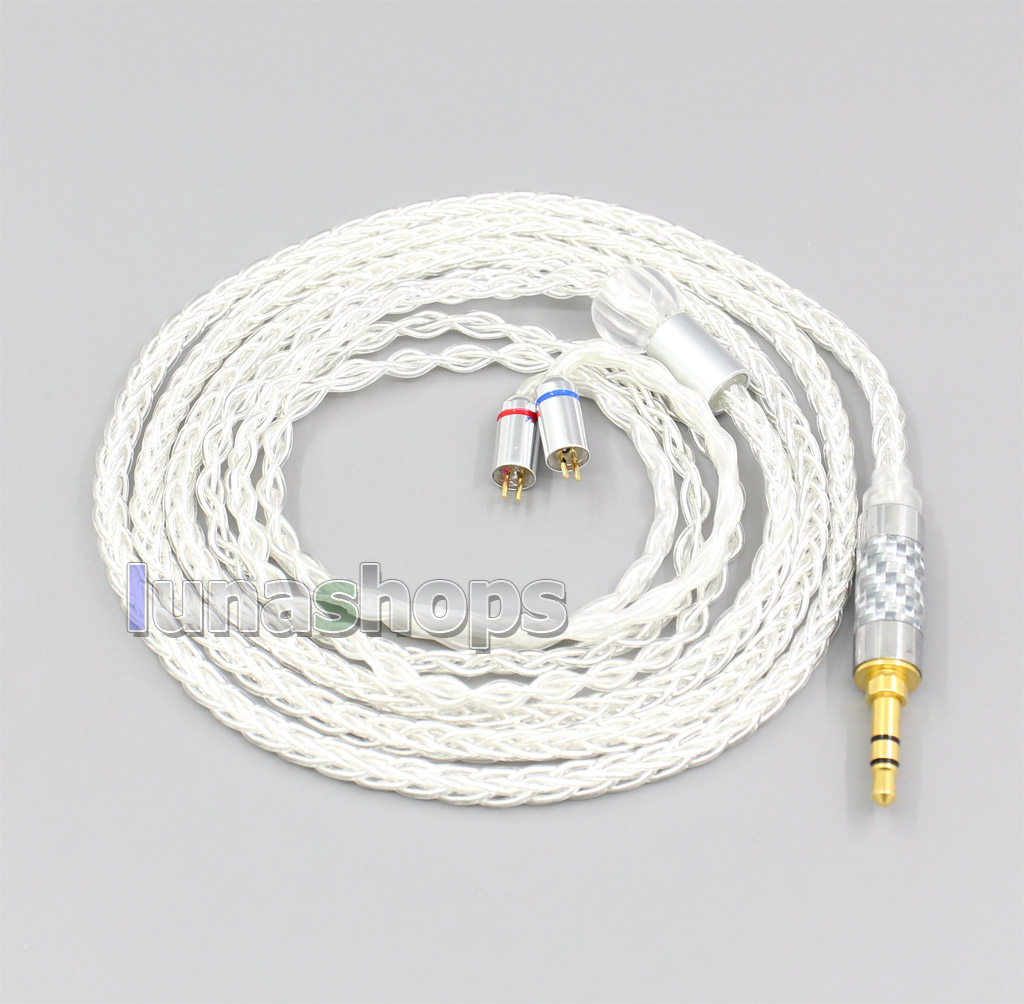 2.5mm 4.4mm XLR 8 Core Silver Plated OCC Earphone Cable For 0.78mm BA Custom Westone W4r UM3X UM3RC JH13 Flat