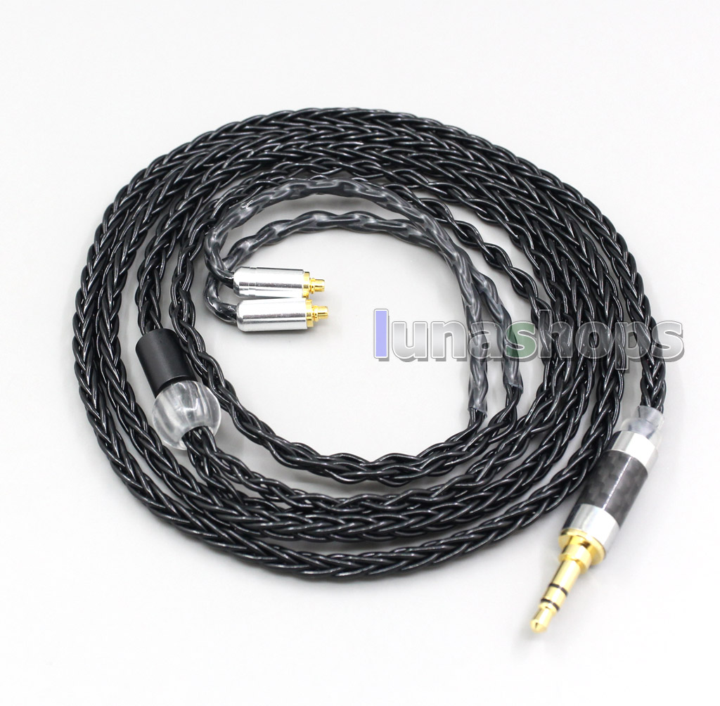 3.5mm 2.5mm 4.4mm XLR 8 Core Silver Plated Black Earphone Cable For Shure se535 se846 Se425 Se315 Se215 MMCX