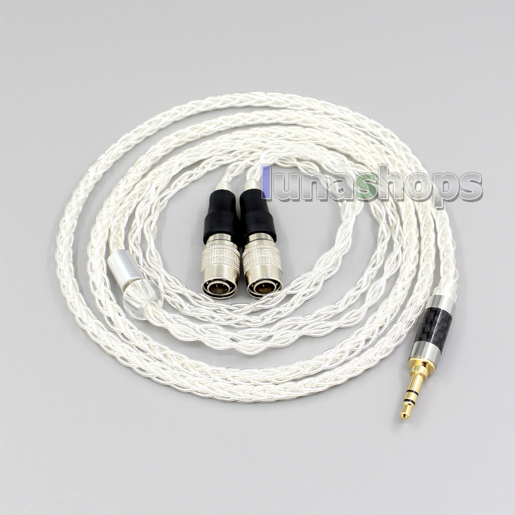 99% Pure Silver 8 Core 2.5mm 4.4mm 3.5mm XLR Headphone Earphone Cable For Mr Speakers Ether Alpha Dog Prime