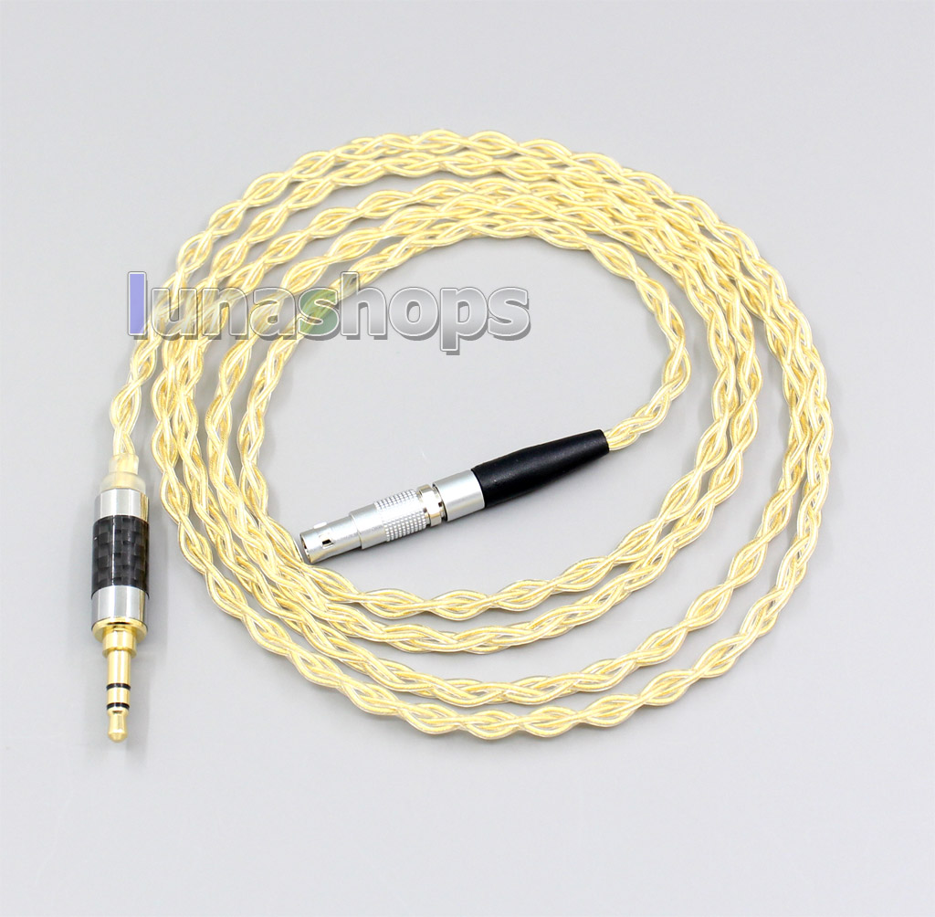 3.5mm 2.5mm 4.4mm 4 Cores 99.99% Pure Silver + Gold Plated Earphone Cable For AKG K812 Reference Headphone