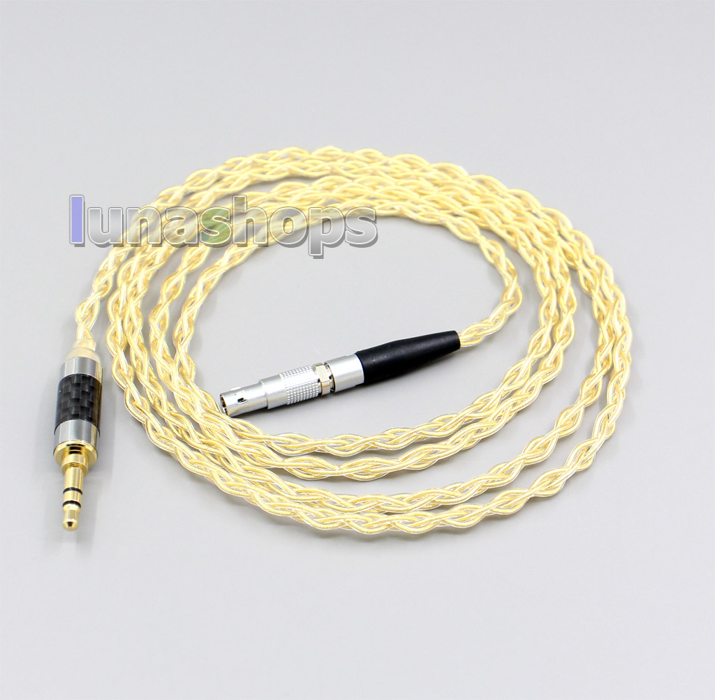 3.5mm 2.5mm 4.4mm 4 Cores 99.99% Pure Silver + Gold Plated Earphone Cable For AKG K812 Reference Headphone