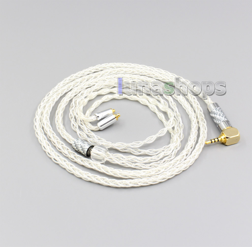 8 cores 99.99% Pure Silver Earphone Cable  For Shure se535 se846 MMCX 5 6 8 10 12 20 BA 